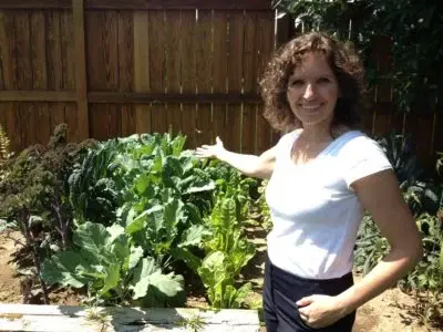 Dr. Barbara Jennings in her garden